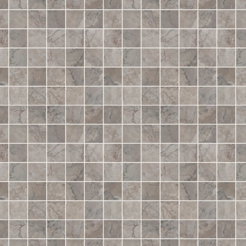2-in Gray Cloud 12-in x 12-in Polished Marble Mosaic Floor and Wall Tile( 5 sq. ft. /Box )