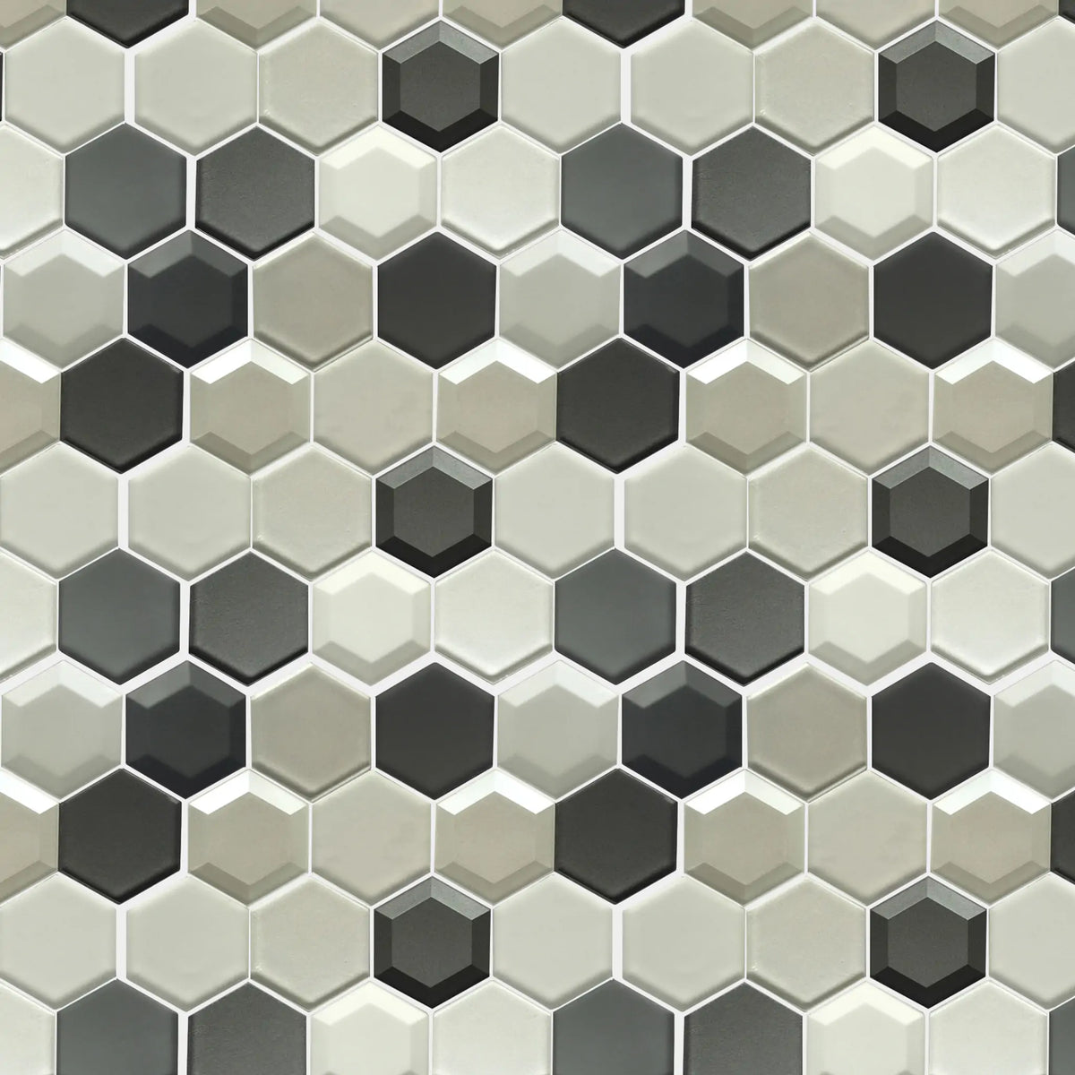 Mixed 3D Hexagon 10-in x 12-in Glass Mosaic Wall Tile( 8.3 sq. ft. /Box )