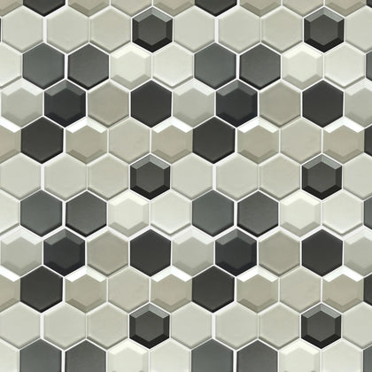 Mixed 3D Hexagon 10-in x 12-in Glass Mosaic Wall Tile( 8.3 sq. ft. /Box )