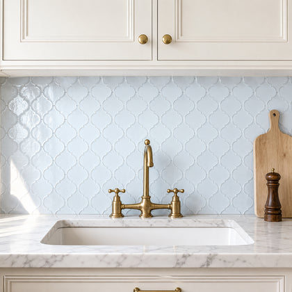 Arabesque Frosted 9-in x 12-in Glass Mosaic Wall Tile( 7.5 sq. ft. /Box )