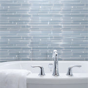 Azure Random Strip 12-in x 12-in Glass Mix Mosaic Wall Tile( 10 sq. ft. /Box )
