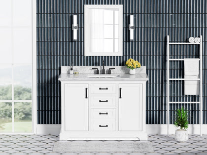 Rhoda 48" Vanity Set with Luxurious Carrara Marble Top