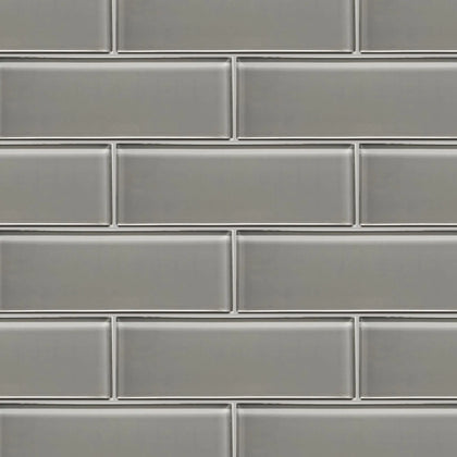 Ice Gray 4-in x 12-in Glass Tile( 3.96 sq. ft. /Box )