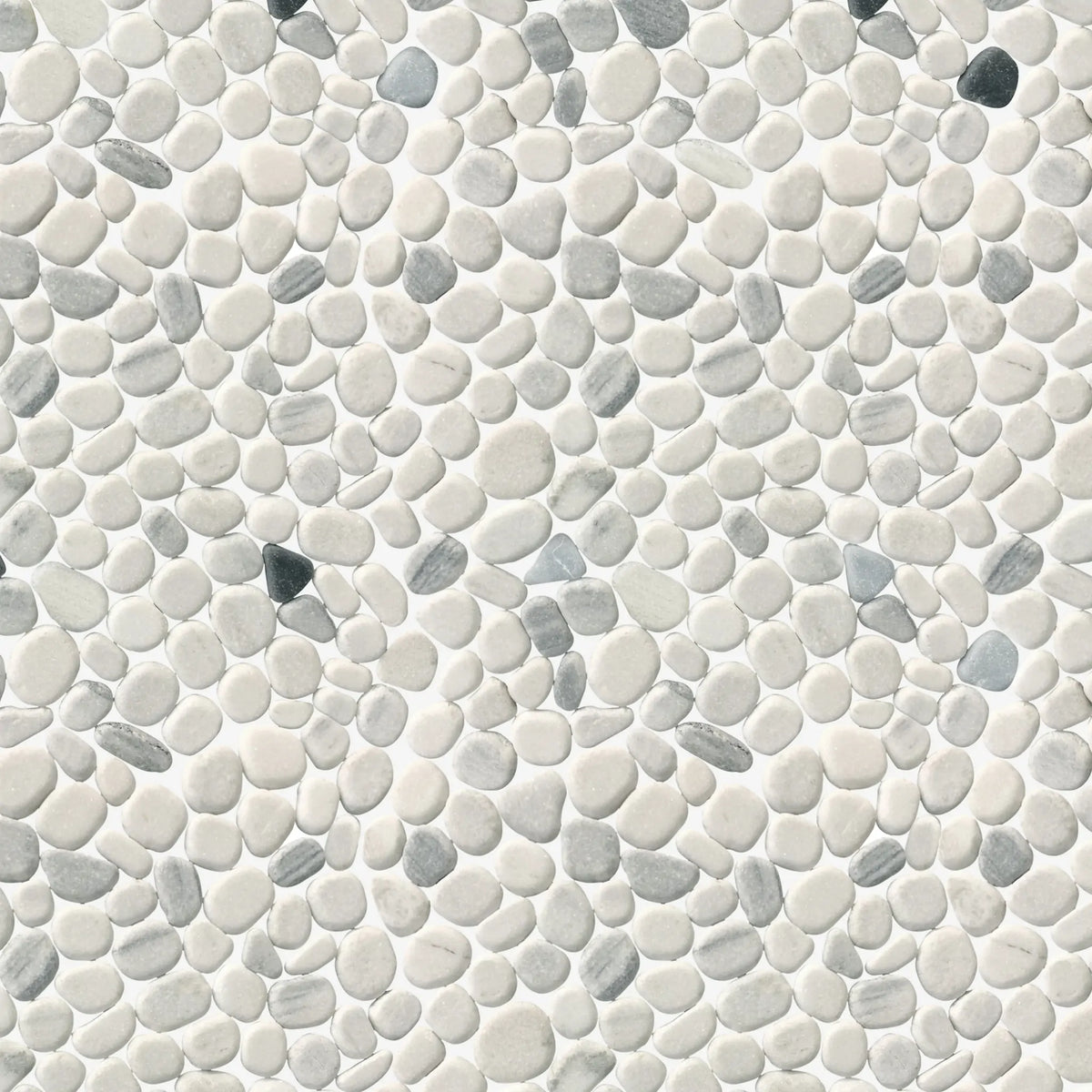 Chinese Zebra Flat Pebble Marble Mosaic Floor Tile - Sample (Product Shown is Full Size)