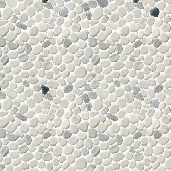 Chinese Zebra Flat Pebble Marble Mosaic Floor Tile - Sample (Product Shown is Full Size)