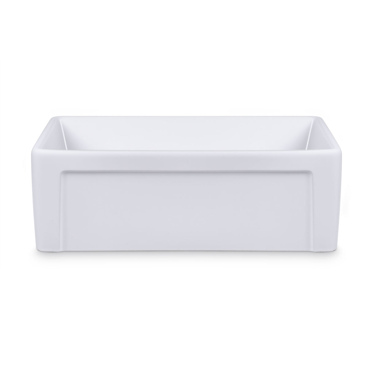 30 inch white ceramic farmhouse sink with deep single bowl apron front design