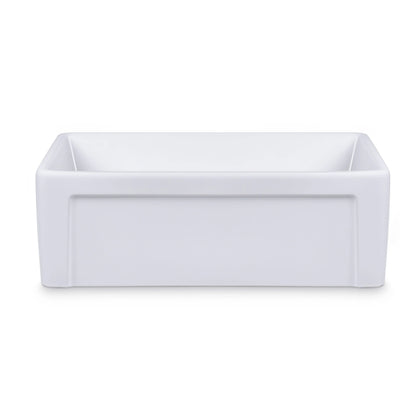 30 Inch Rectangular White Ceramic Farmhouse Kitchen Sink