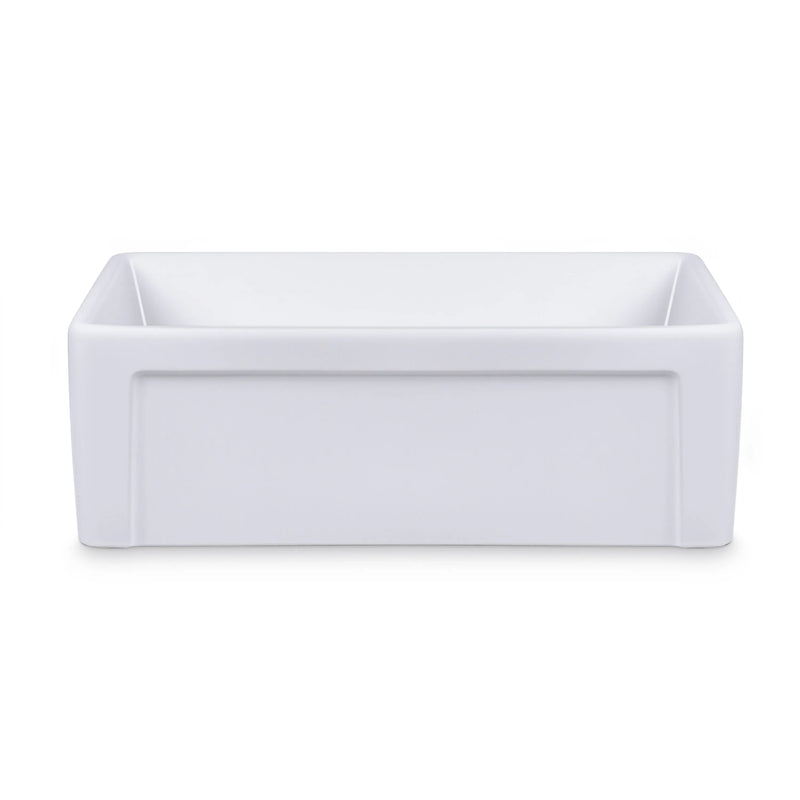 30 Inch Rectangular White Ceramic Farmhouse Kitchen Sink