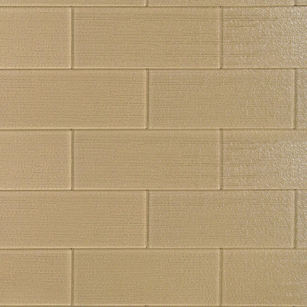 Linen Beige 3-in x 8-in Glass Wall Tiles( 1.33 sq. ft. /Box )