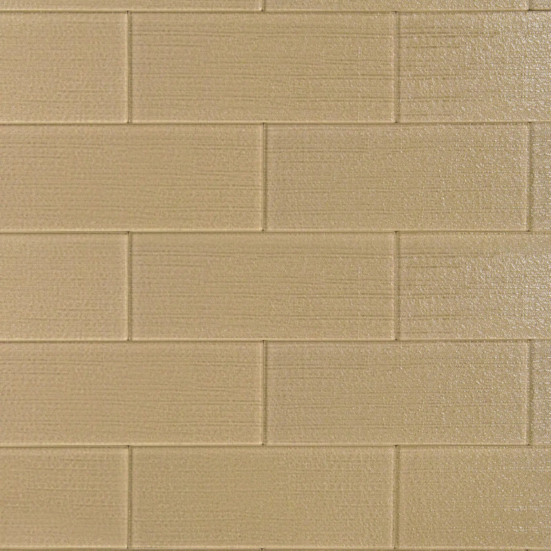 Linen Beige Glass Wall Tiles - Sample (Product Shown is Full Size)