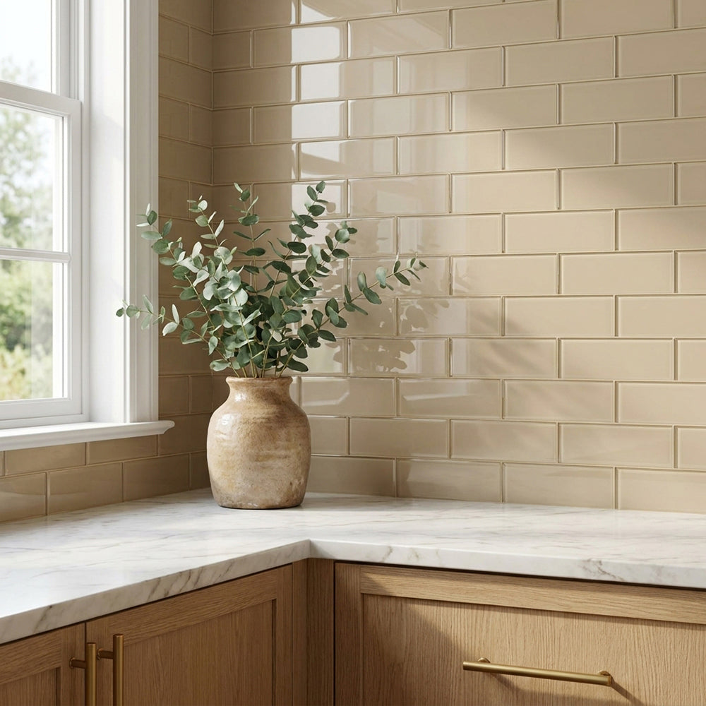 Nude Block 4-in x 12-in Glass Wall Tiles( 13.3 sq. ft. /Box )