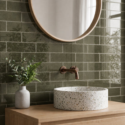 Antique Mirror 4-in x 12-in Unbeveled Glass Mosaic Wall Tile( 6.6 sq. ft. /Box )