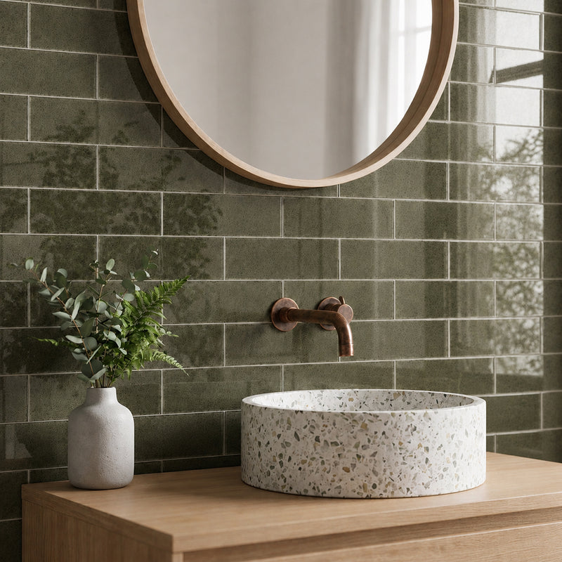 Antique Mirror 4-in x 12-in Unbeveled Glass Mosaic Wall Tile( 6.6 sq. ft. /Box )