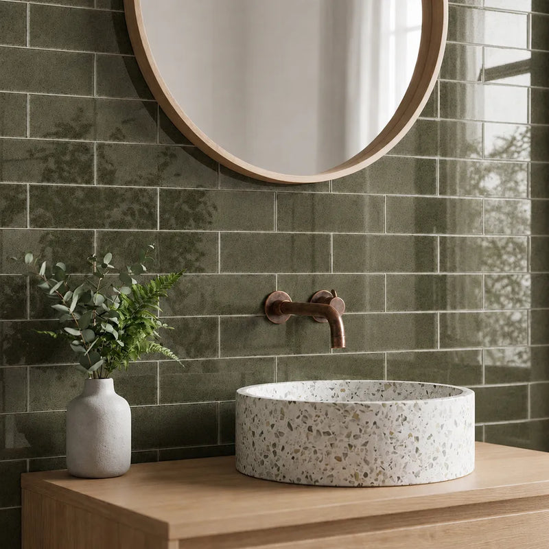 Antique Mirror 4-in x 12-in Unbeveled Glass Mosaic Wall Tile( 6.6 sq. ft. /Box )