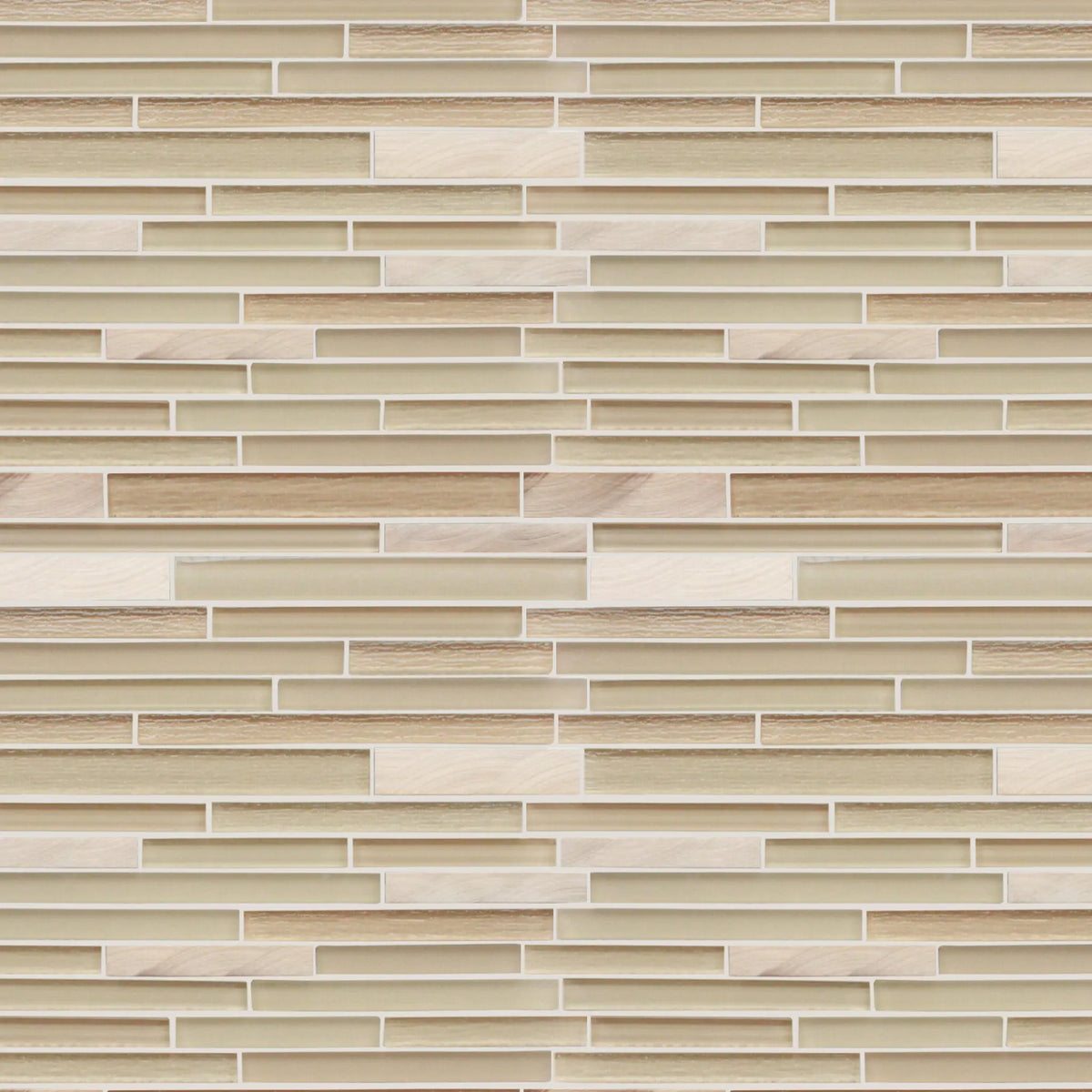 Glass & Metal Mix Random Strip 12-in x 12-in Glass Mosaic Wall Tile( 10 sq. ft. /Box )