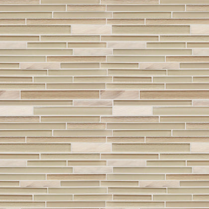 Glass & Metal Mix Random Strip 12-in x 12-in Glass Mosaic Wall Tile( 10 sq. ft. /Box )