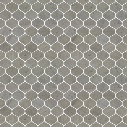 Dark Gray Droplet Marble 12-in x 11-in Mosaic Floor and Wall Tile( 4.6 sq. ft. /Box )