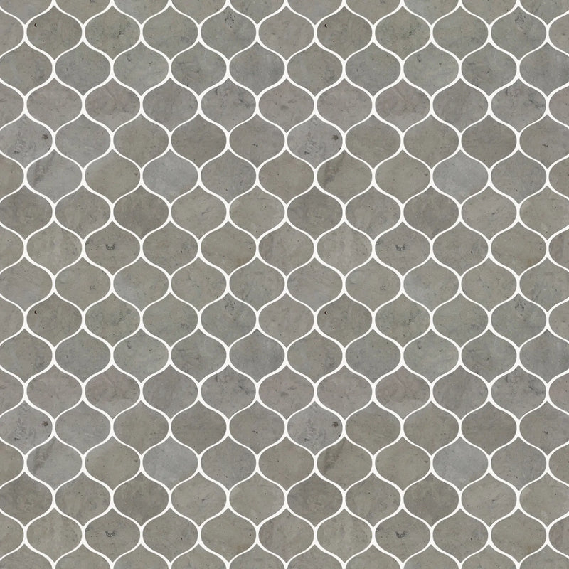 Dark Gray Droplet Marble 12-in x 11-in Mosaic Floor and Wall Tile( 4.6 sq. ft. /Box )