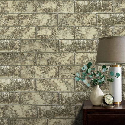 4-in x 12-in Antique Mirror Beveled Mosaic Wall Tile( 6.6 sq. ft. /Box )