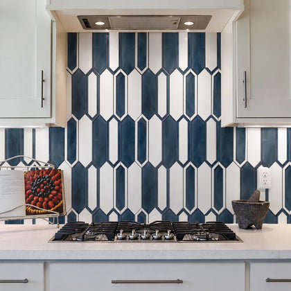 14-in x 10-in Thassos Marble With Inkjet  Glass Mosaic Wall Tile ( 9.7 sq. ft. /Box )