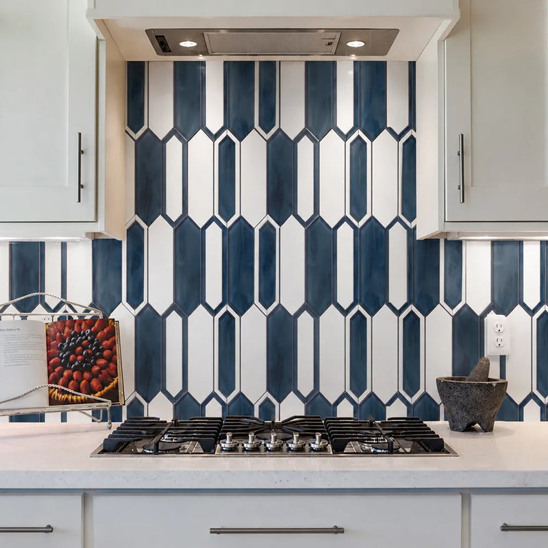14-in x 10-in Thassos Marble With Inkjet  Glass Mosaic Wall Tile ( 9.7 sq. ft. /Box )