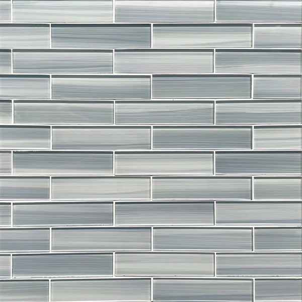 Space Linen Gray 3-in x 12-in Glass Wall Tile( 5 sq. ft. /Box )