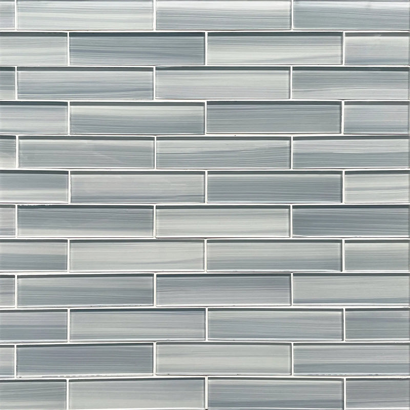 Space Linen Gray 3-in x 12-in Glass Wall Tile( 5 sq. ft. /Box )