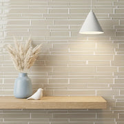 Nude Glass Mix Random Strip 12-in x 12-in Glass Mosaic Wall Tile( 10 sq. ft. /Box )
