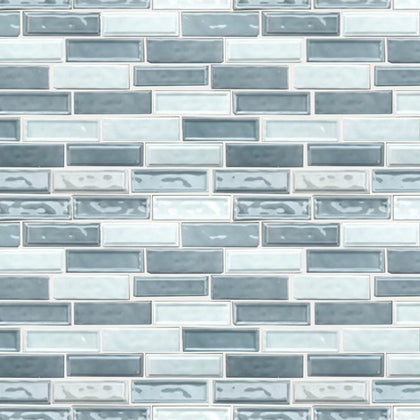 Linear Two Toned Ceramic Mosaic Wall Tile - Sample (Product Shown is Full Size)