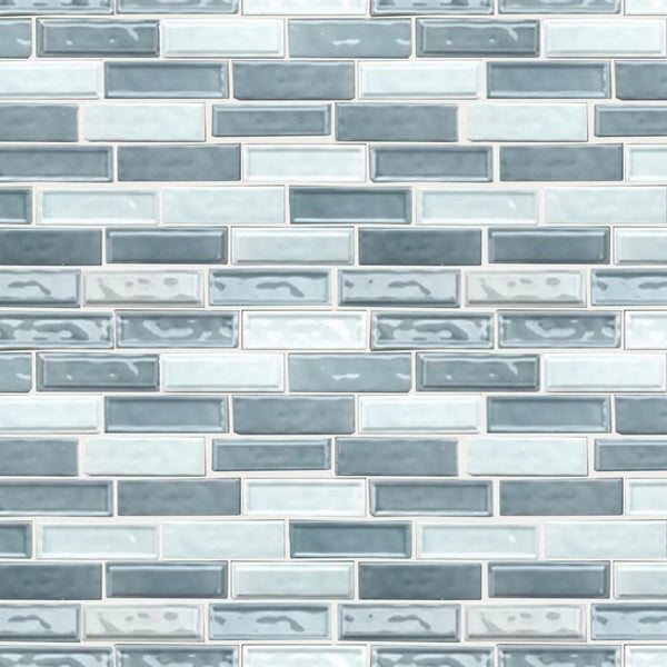 Linear Two Toned 12-in x 12-in Ceramic Mosaic Wall Tile( 10 sq. ft. /Box )