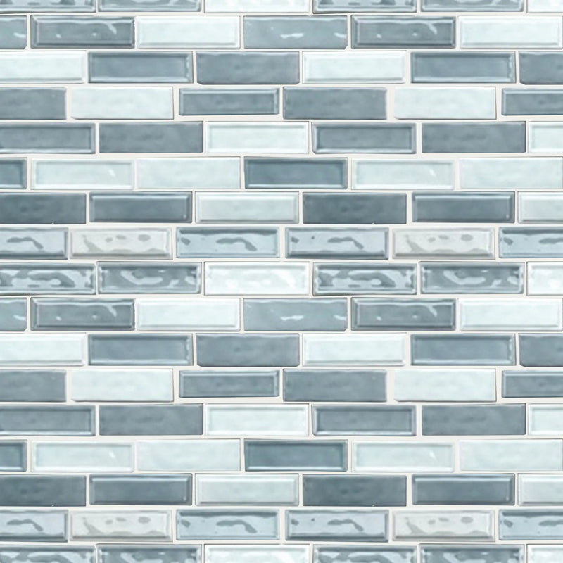 Linear Two Toned 12-in x 12-in Ceramic Mosaic Wall Tile( 10 sq. ft. /Box )