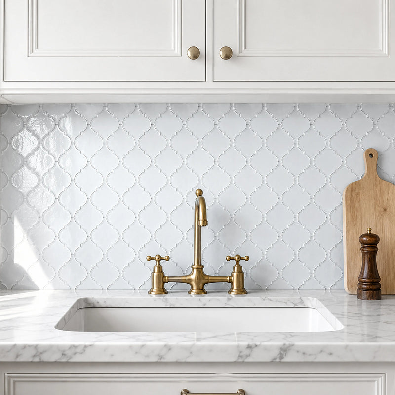 Arabesque Frosted 9-in x 12-in Glass Mosaic Wall Tile( 7.5 sq. ft. /Box )