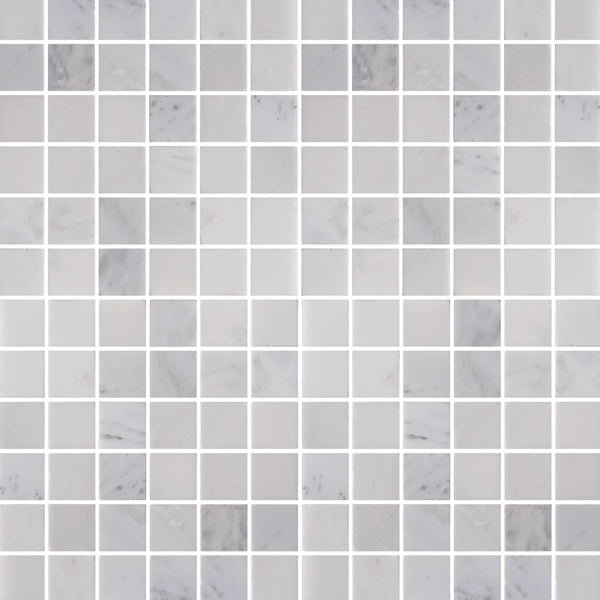 2-in Oriental White 12-in x 12-in Honed Marble Mosaic Floor and Wall Tile( 5 sq. ft. /Box )