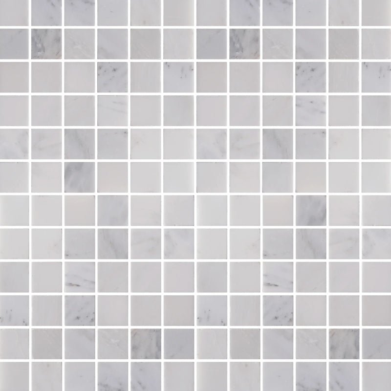 2-in Oriental White Honed Marble Mosaic Floor and Wall Tile - Sample (Product Shown is Full Size)
