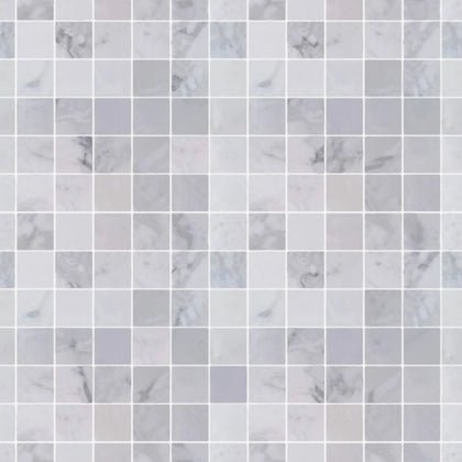 Sample display board of Calacatta Polished Marble Mosaic Tile – polished marble layout for showroom and presentations