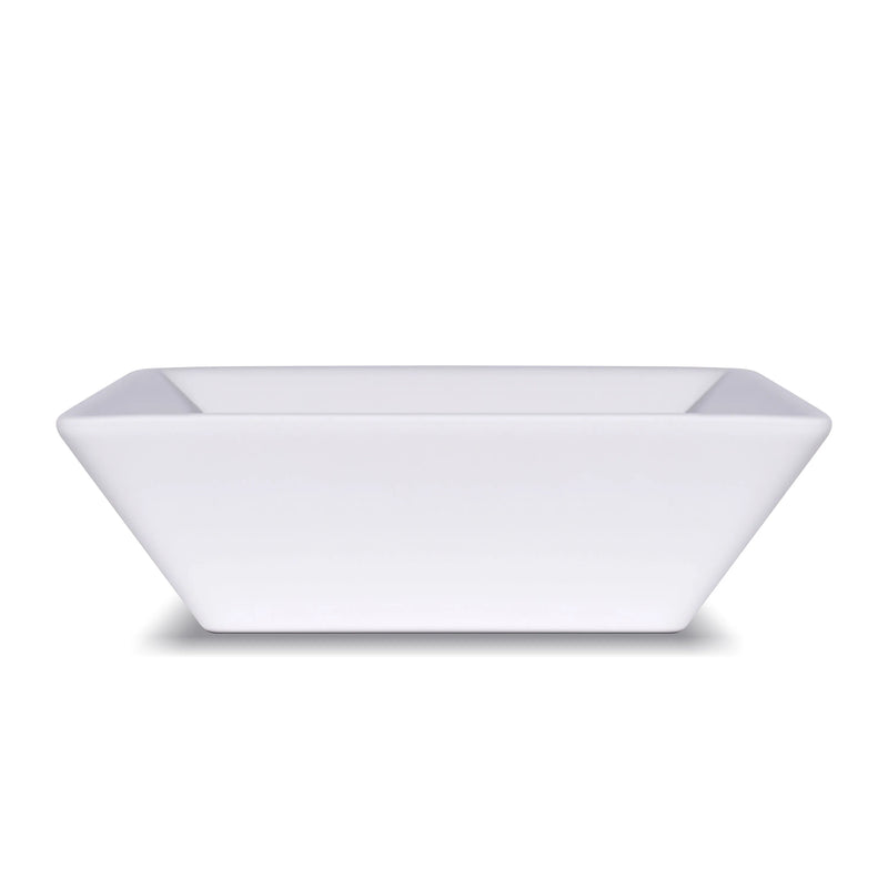 16" x 16" x 5" Square Modern White Ceramic Bathroom Vessel Sink
