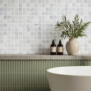 Carrara White 12-in x 12-in Polished Marble Mosaic Floor and Wall Tile( 5 sq. ft. /Box )