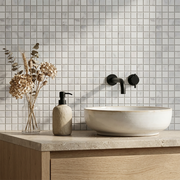 1-in Oriental White 12-in x 12-in Polished Marble Mosaic Floor and Wall Tile( 5 sq. ft. /Box )