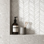 Oriental White Synergy Weave 12-in x 11-in Polished Marble Mosaic Wall Tile( 4.6 sq. ft. /Box )