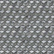 Silver Cubes Pattern 12-in x 12-1/2-in Glass Mosaic Wall Tile( 15.6 sq. ft. /Box )