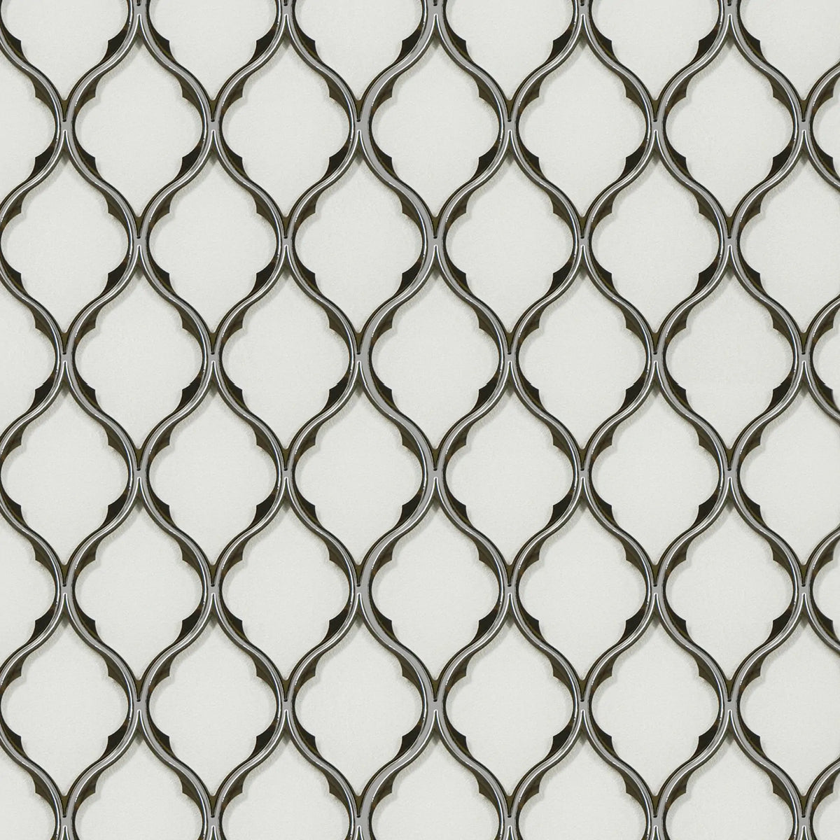 Feathered Lantern Pattern with Silver Trim 12-in x 10-in Glass Mosaic Wall Tile( 8.3 sq. ft. /Box )