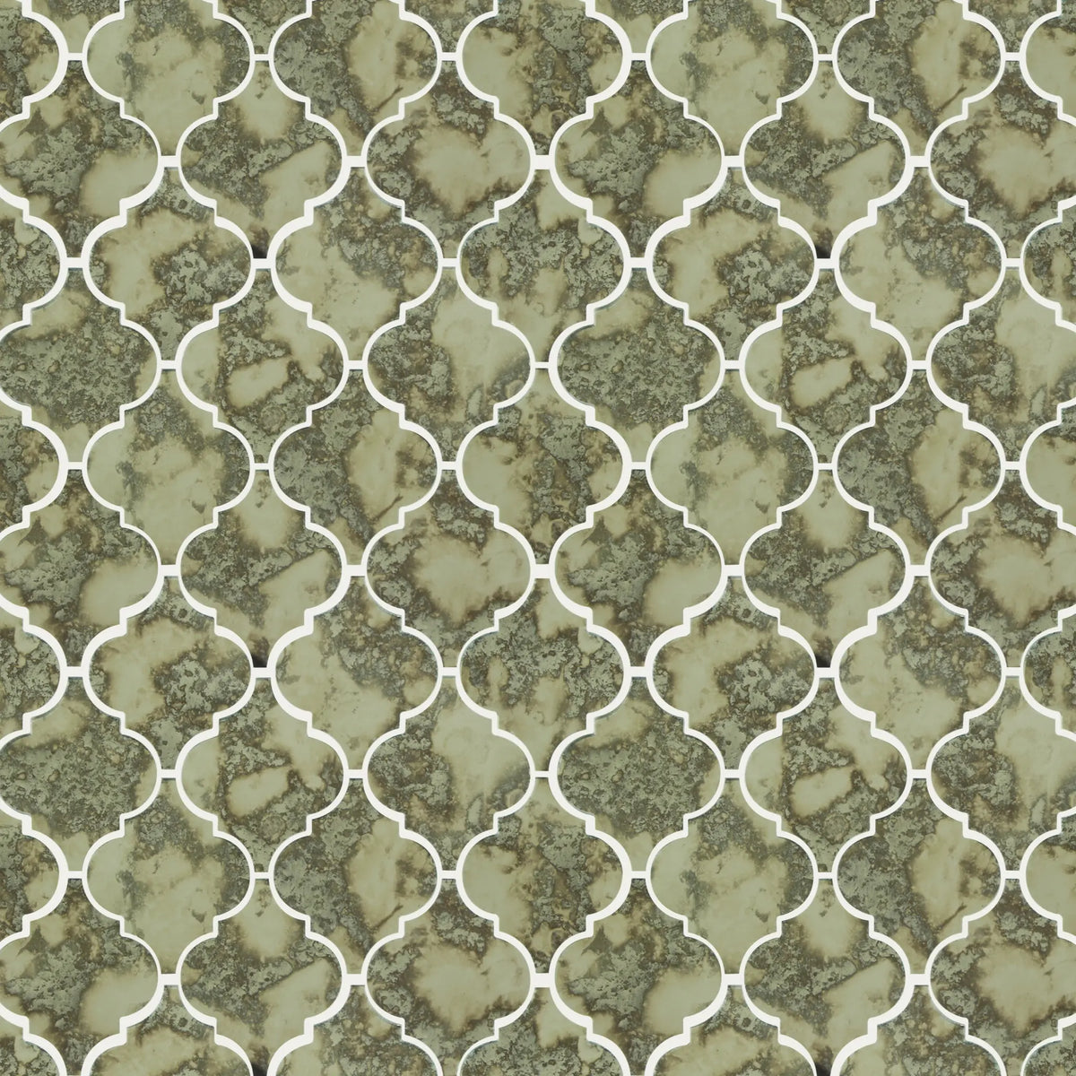 arabesque Lantern Antique Mirror Distressed 12-in x 9-in Glass Mosaic Wall Tile( 7.5 sq. ft. /Box )