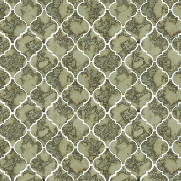 arabesque Lantern Antique Mirror Distressed 12-in x 9-in Glass Mosaic Wall Tile( 7.5 sq. ft. /Box )