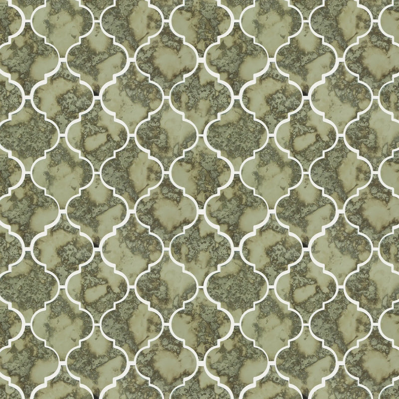 arabesque Lantern Antique Mirror Distressed 12-in x 9-in Glass Mosaic Wall Tile( 7.5 sq. ft. /Box )