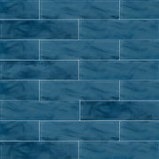 Blue 4-in x 16-in Glass Wall Tile( 8.8 sq. ft. /Box )