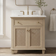 Ronnie 30" Vanity Set with White Carrara Quartz Top