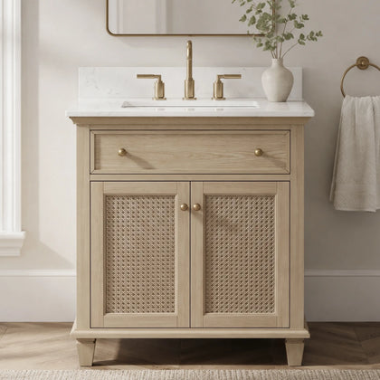 Ronnie 30" Vanity Set with White Carrara Quartz Top