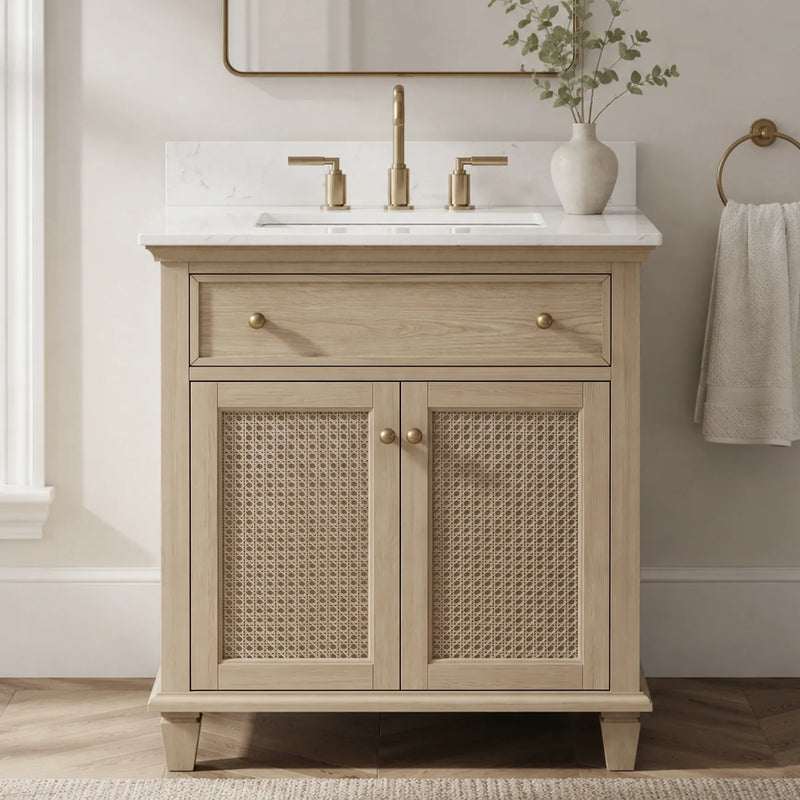 Ronnie 30" Vanity Set with White Carrara Quartz Top