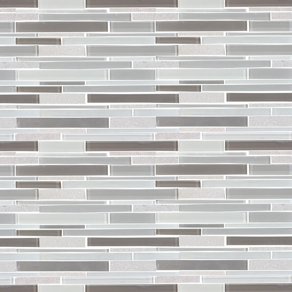 12-in x 13-in Clayton Random Strip Marble & Glass Mosaic Wall Tile( 10.8 sq. ft. /Box )