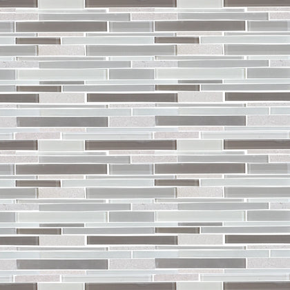 12-in x 13-in Clayton Random Strip Marble & Glass Mosaic Wall Tile( 10.8 sq. ft. /Box )